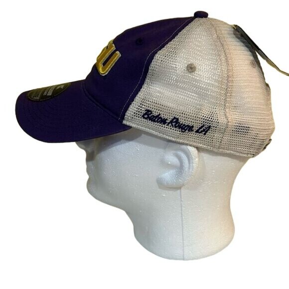 NCAA Distressed LSU  Tigers Trucker Purple SnapBack Hat Cap Colosseum New - Picture 5 of 7